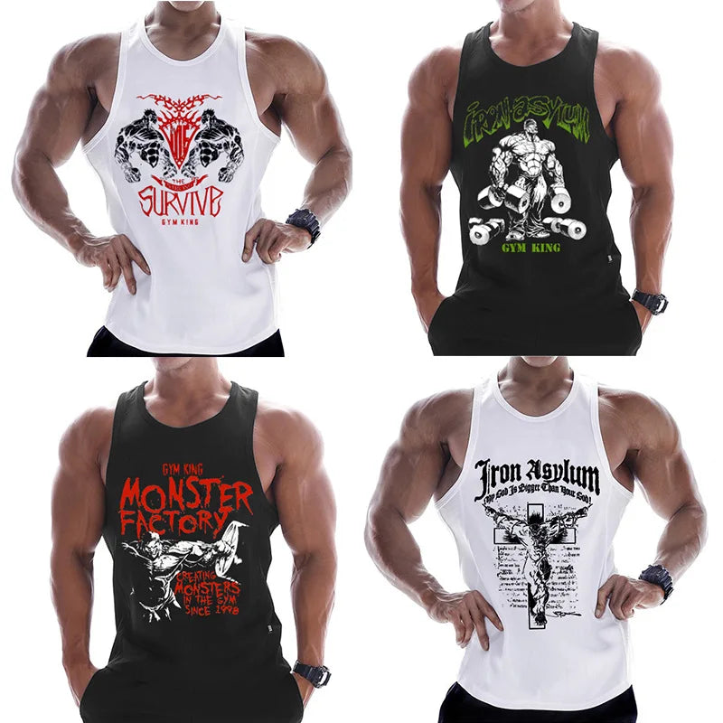 Fitness Clothing  Men Muscle Shirt  Cotton Men Tank Top Workout Bodybuilding Men Sportwear Tank Top Sleeveless Vest - Sun Studio