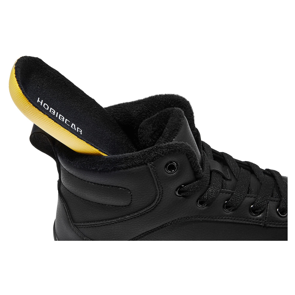 HOBIBEAR Unisex Winter Barefoot Shoes Womens Men Wide Toe Box Faux Fur Lined Ankle Sneakers Artificial Leather Lace Up Shoes - Sun Studio