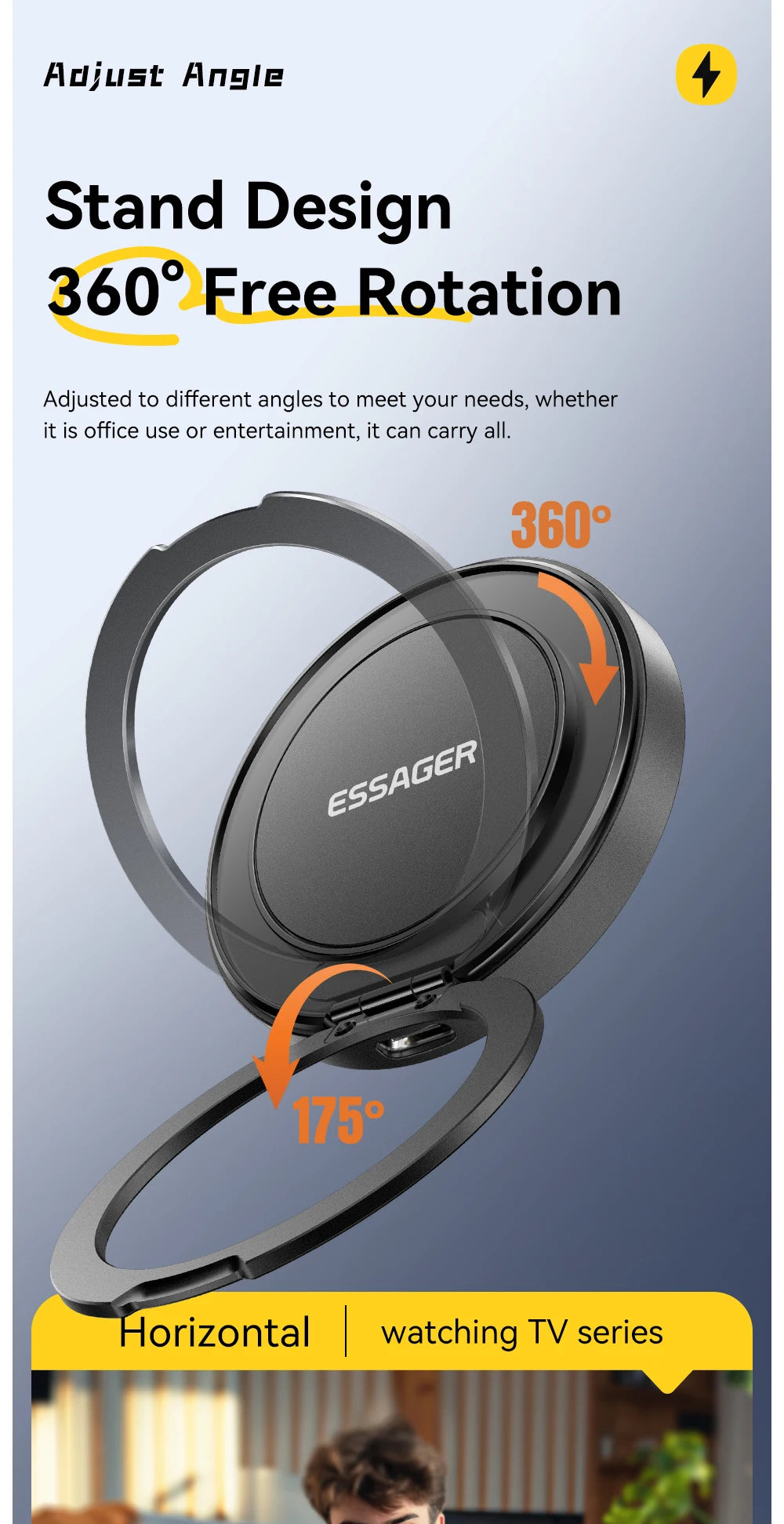 Essager Magnetic Wireless Charger With Holder 15W Fast Charging For iPhone17 16 15 14Pro Max Airpods Mini Wireless Phone Charger - Sun Studio