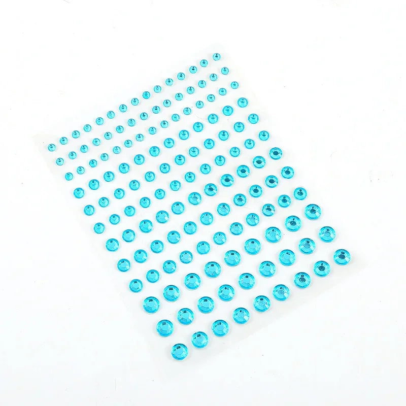 1 Pc Disposable Tattoo Stickers Face Jewelry Color Crystal Diamond DIY Eyes Face Body Waterproof Makeup Decorations Rhinestones