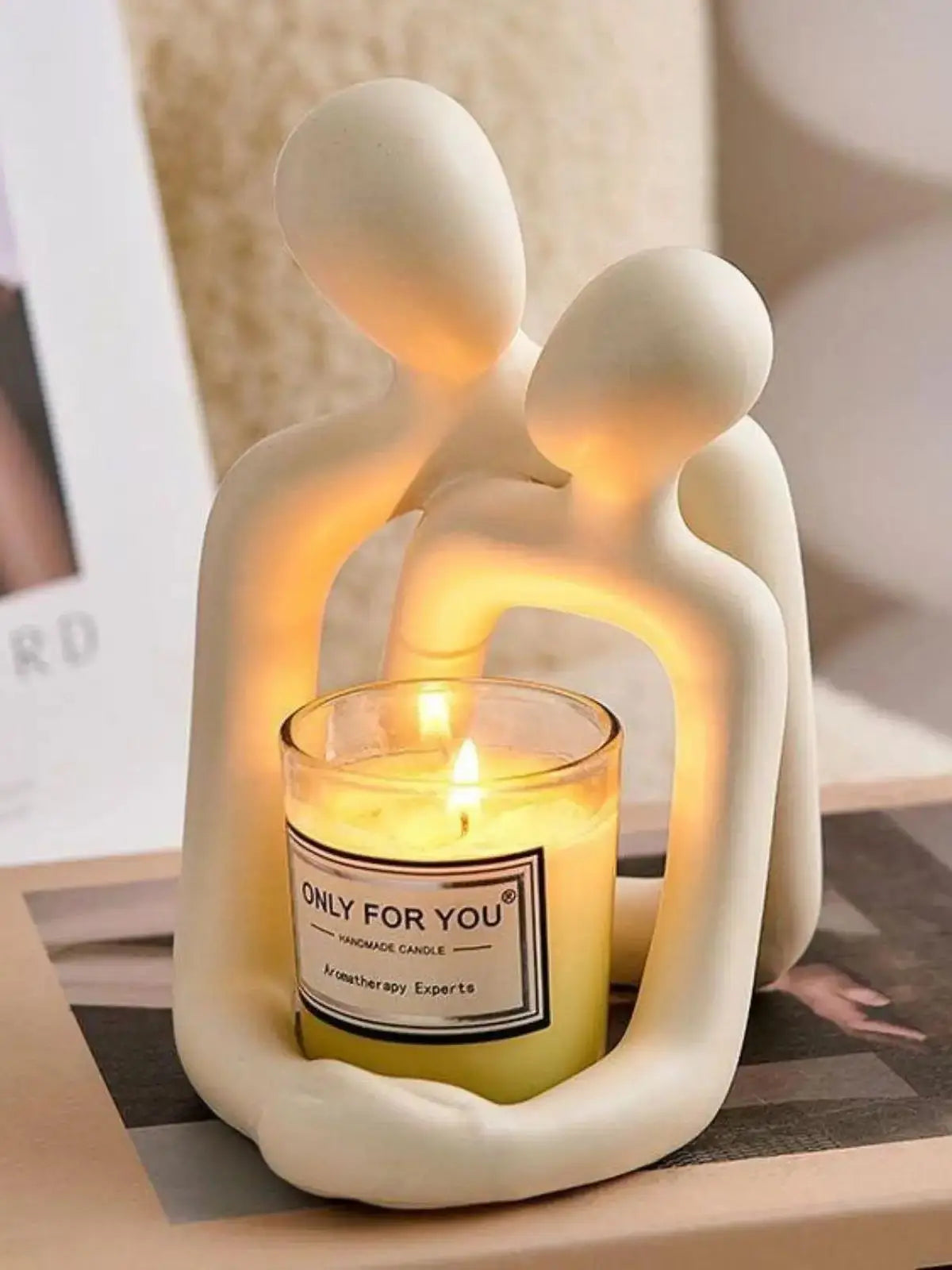 Heartwarming Loving Couple Resin Statue - A Timeless Modern Home Decor Accent for Bookshelves, Office Desks, and Nightstands - Sun Studio