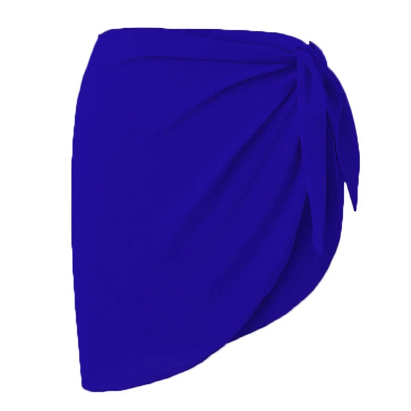 Women Short Sarongs Swimsuit Summer Coverups Beach Bikini Wrap Sheer Short Ladies Skirt Chiffon Scarf Cover Ups For Swimwear - Sun Studio