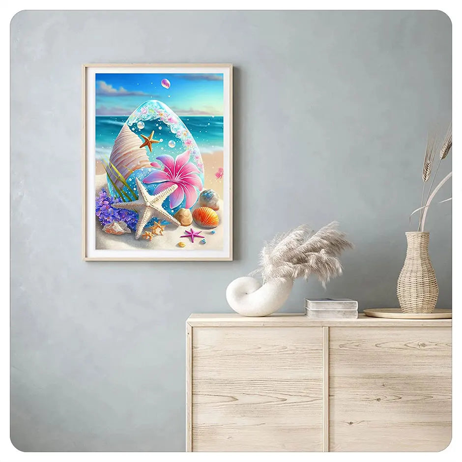 Starfish 5D Diamond Painting Fantasy Shell Seaside Scenery Full Diamond Embroidery Mosaic Cross Stitch Kits Bedroom Home Decor - Sun Studio