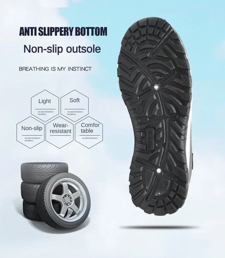 Men Running Hiking Sneakers Breathable Orthopedic Travel Plimsolls Slip On Comfortable for Outdoor Activity Hiking Walking - Sun Studio