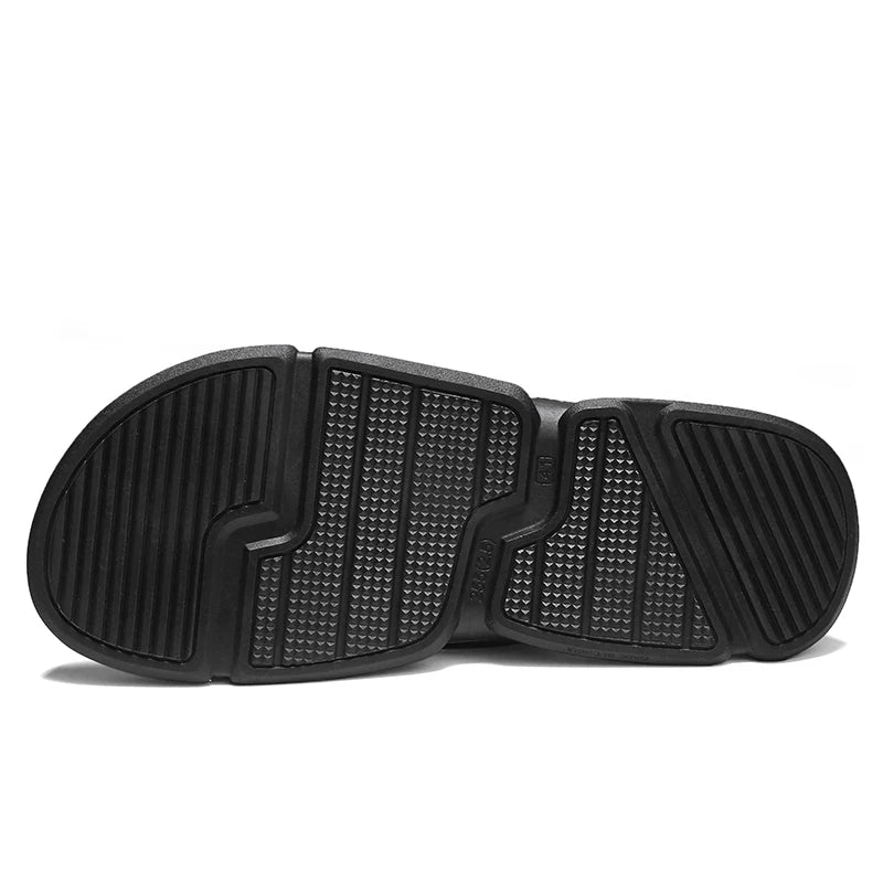 [Color blocked flip flops] Comfortable color blocked flip flops - Men's non slip casual rubber bottom EVA flip flops, suitable f - Sun Studio