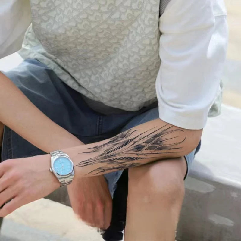 Japanese Aesthetic Samurai Juice Tattoo Stickers Waterproof Durable Bodyguard Knife Semi-permanent Fake Tattoo Arm Simulation - Sun Studio