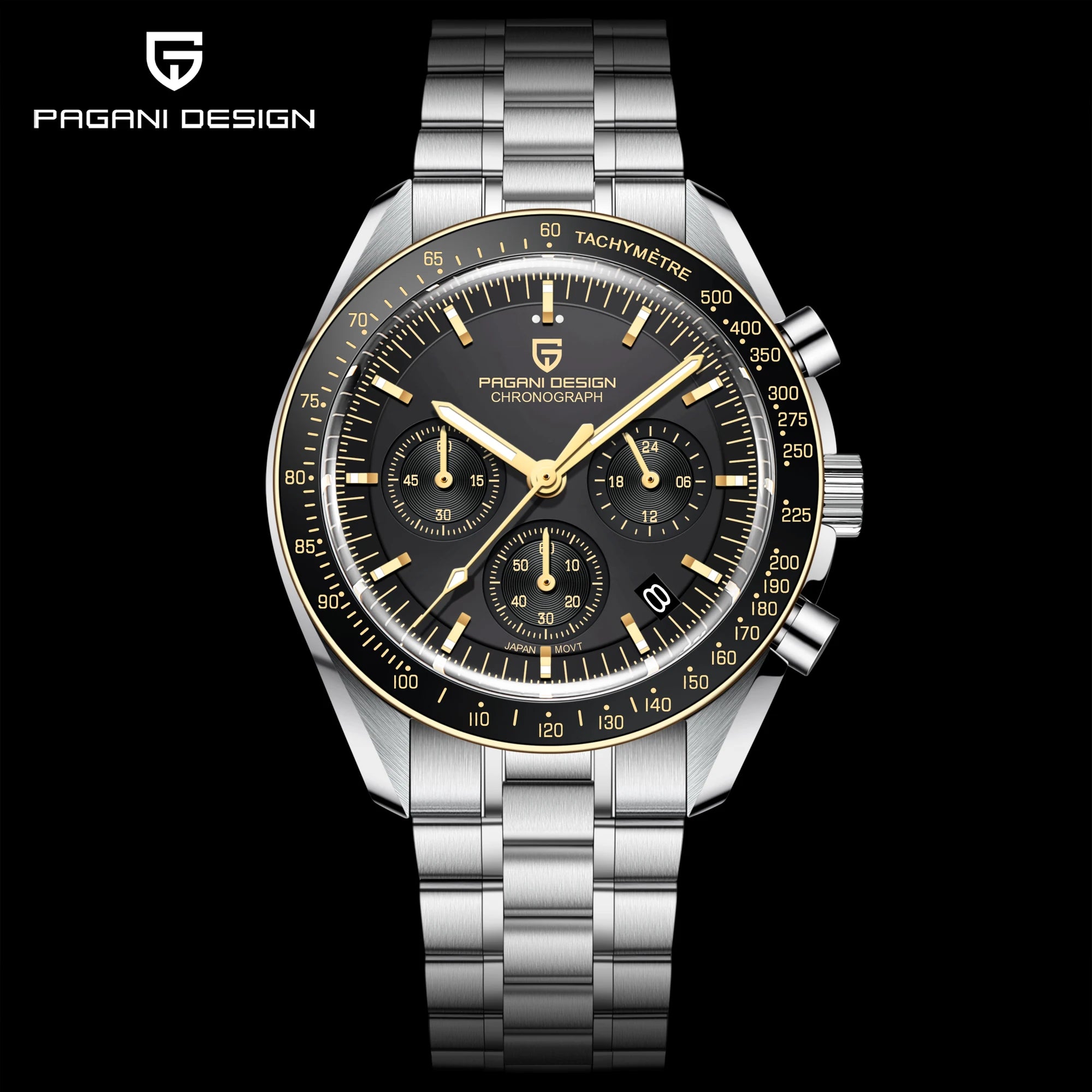 PAGANI DESIGN 2025 New Moon Men's Watches Luxury Quartz Watch For Men AR Sapphire Glass 100M Waterproof Wristwatch Chronograph - Sun Studio