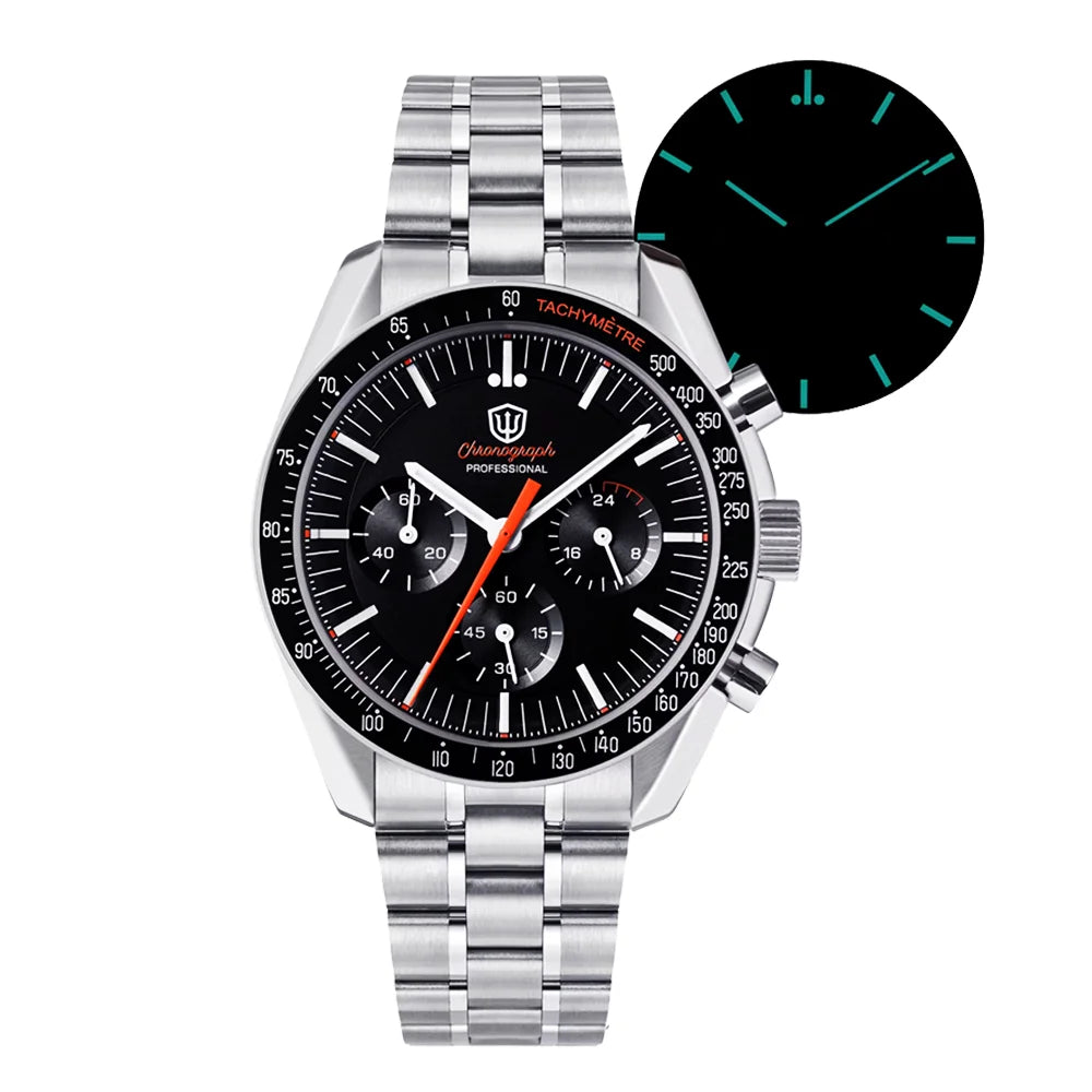 Watchdives WD1863 Sports Chronograph Watch VK63 Sweep Mechanical Quartz Watches Bubble Sapphire Mirror Waterproof 100M Men Watch - Sun Studio