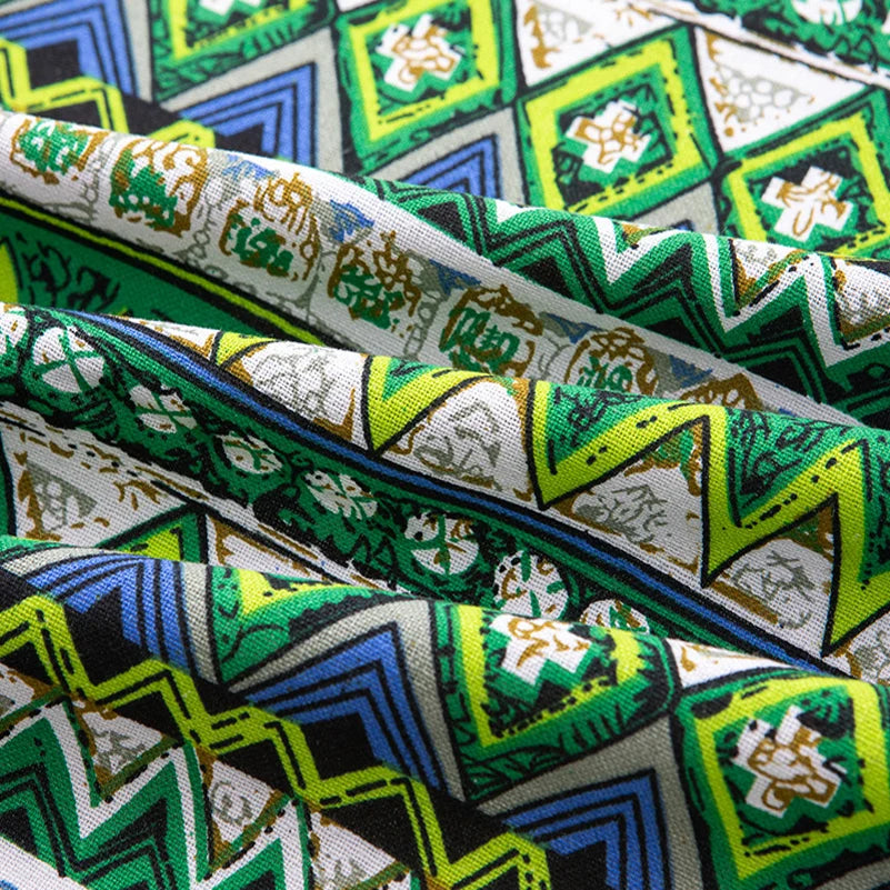 Bohemian Fabric Ethnic Vintage Retro Boho Printed Cotton Linen Home Decor Upholstery Textile - Sun Studio