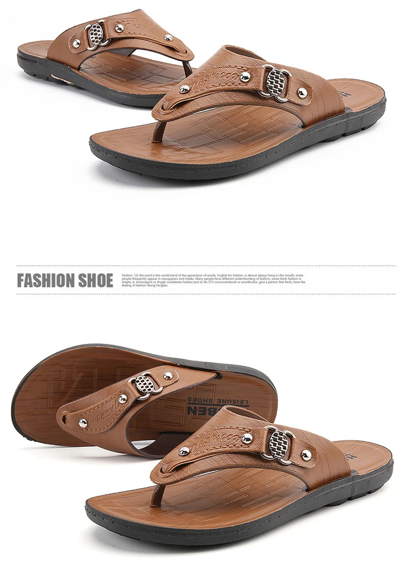 Flip Flops Men Summer Slippers For Men Comfortable Outdoor Beach Shoes Male - Sun Studio