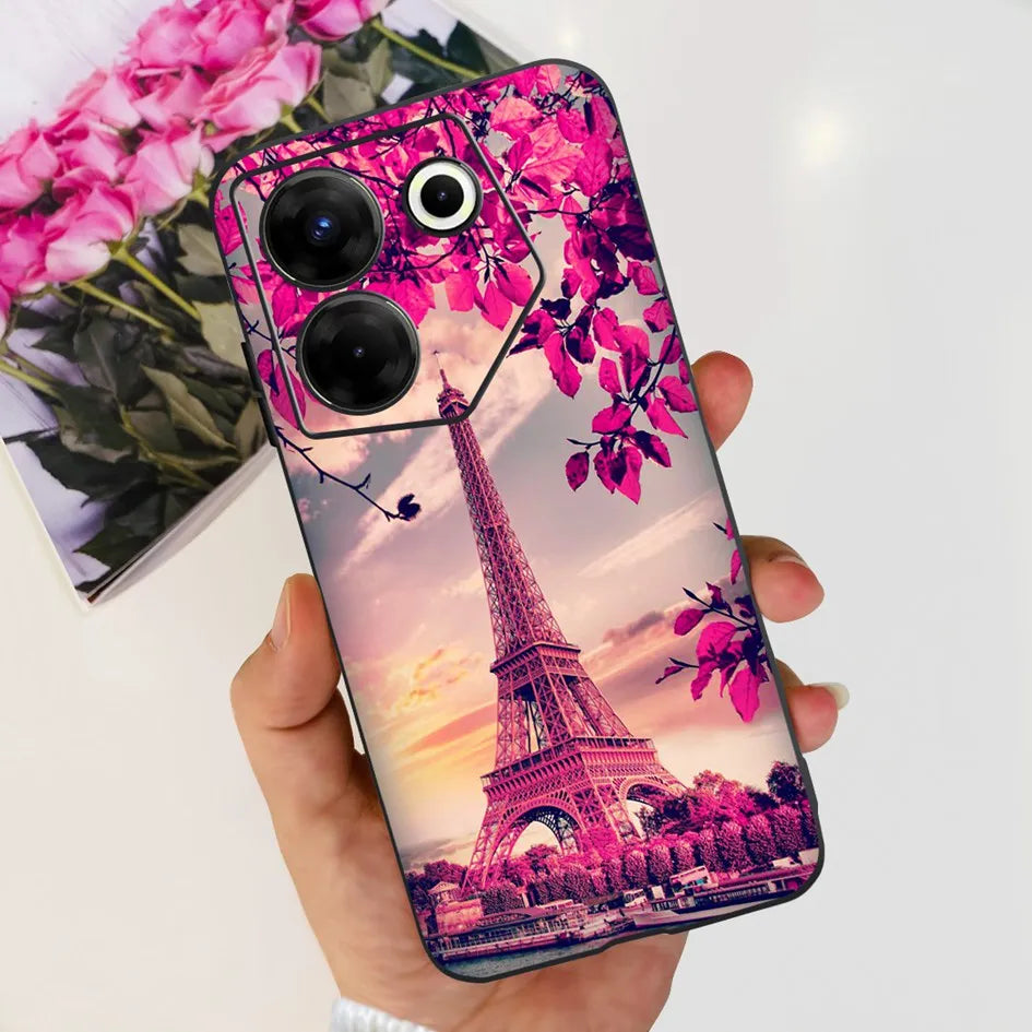 For Tecno Camon 20 Pro 5G Case 2023 Cute Love Heart Football Slim Cover Soft Silicone Funda For Tecno Camon20 Pro 5G CK8n Bumper
