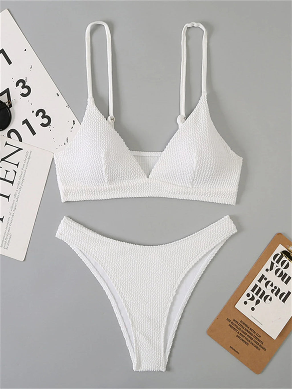 Sexy Extreme Micro Bikini Set 2024 Women White Black Wave V Neck Push Up Thong Swimsuit Beach Bathing Suit Two Piece Swimwear - Sun Studio