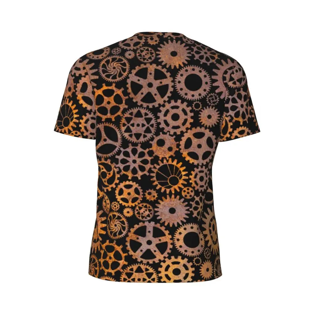 Gym T Shirt For Men Steampunk Design T-Shirts Fashion Wonderful Clockwork Vintage Summer Tees O Neck Streetwear Design Tops - Sun Studio