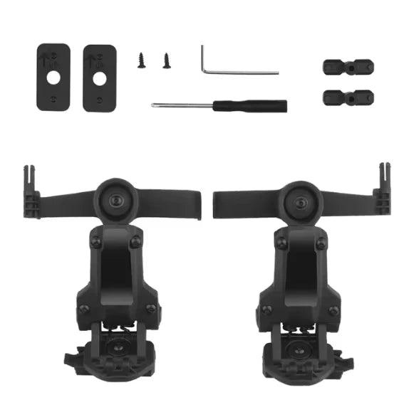 BOOIU Tactical Headset Holder Multi-angle Rotation Airsoft Shooting Headphone Bracket CORE ARC Wendy Mlok Rail Guide Rail Helmet - Sun Studio
