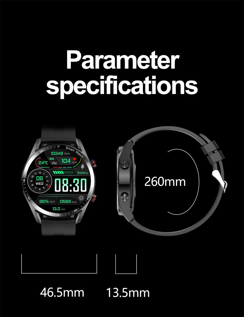 ChiBear Neue 1,53 Zoll Bluetooth Anruf Smartwatch für Männer Multi-Sport-Modus Herzfrequenz Gesundheitsüberwachung Wasserdicht Business Smartwatch