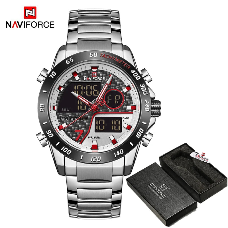 NAVIFORCE Men Digital Watch LED Sport Military Mens Quartz Wristwatch Male Luminous Waterproof Clock Watches Relogio Masculino - Sun Studio