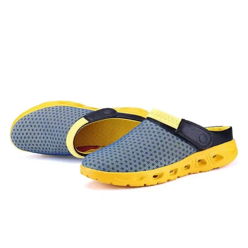 Plus Size 36-46 Mens Sandals Summer Garden Shoes Mesh Slippers Soft Bottom Beach Clogs Womens Slip-On Solid Breathable Zapatos 3 - Sun Studio