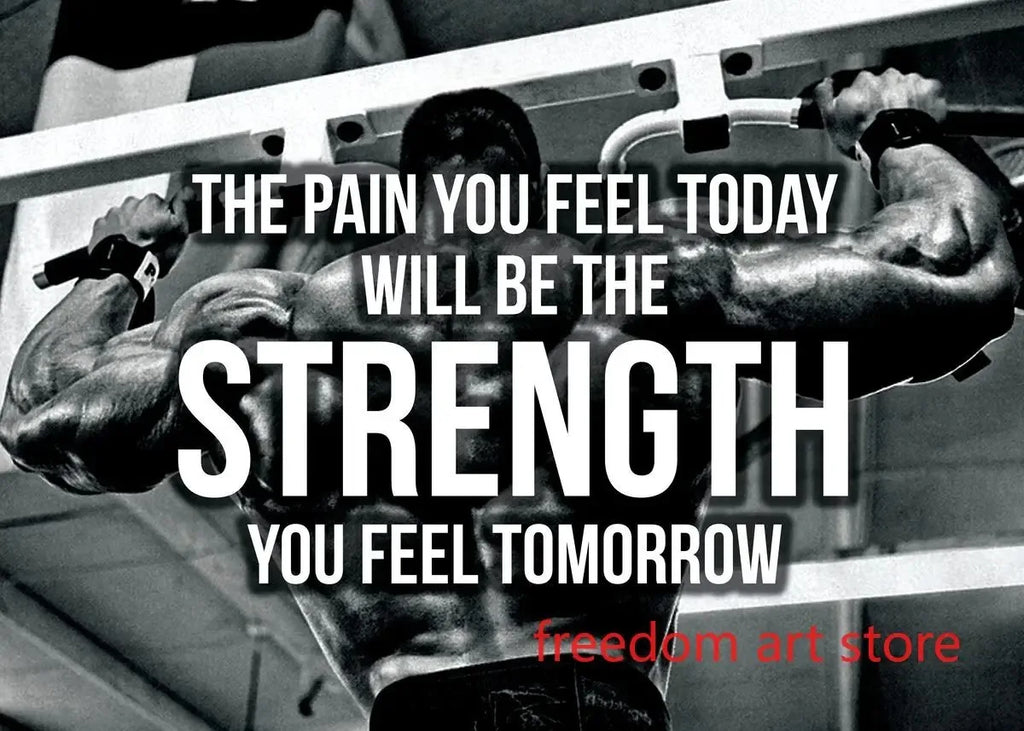 Gym Motivation Muskelmann Bodybuilding Fitness Stärke Langhantel Kunstposter Leinwanddruck Wandbild für Home Gym Dekor