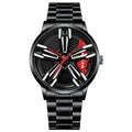 2025 Neue Rennuhren Männer Individuelles Design Super Auto Felgen Uhr Edelstahl Schwarz Retro Wasserdichte Uhr Relogio Masculino