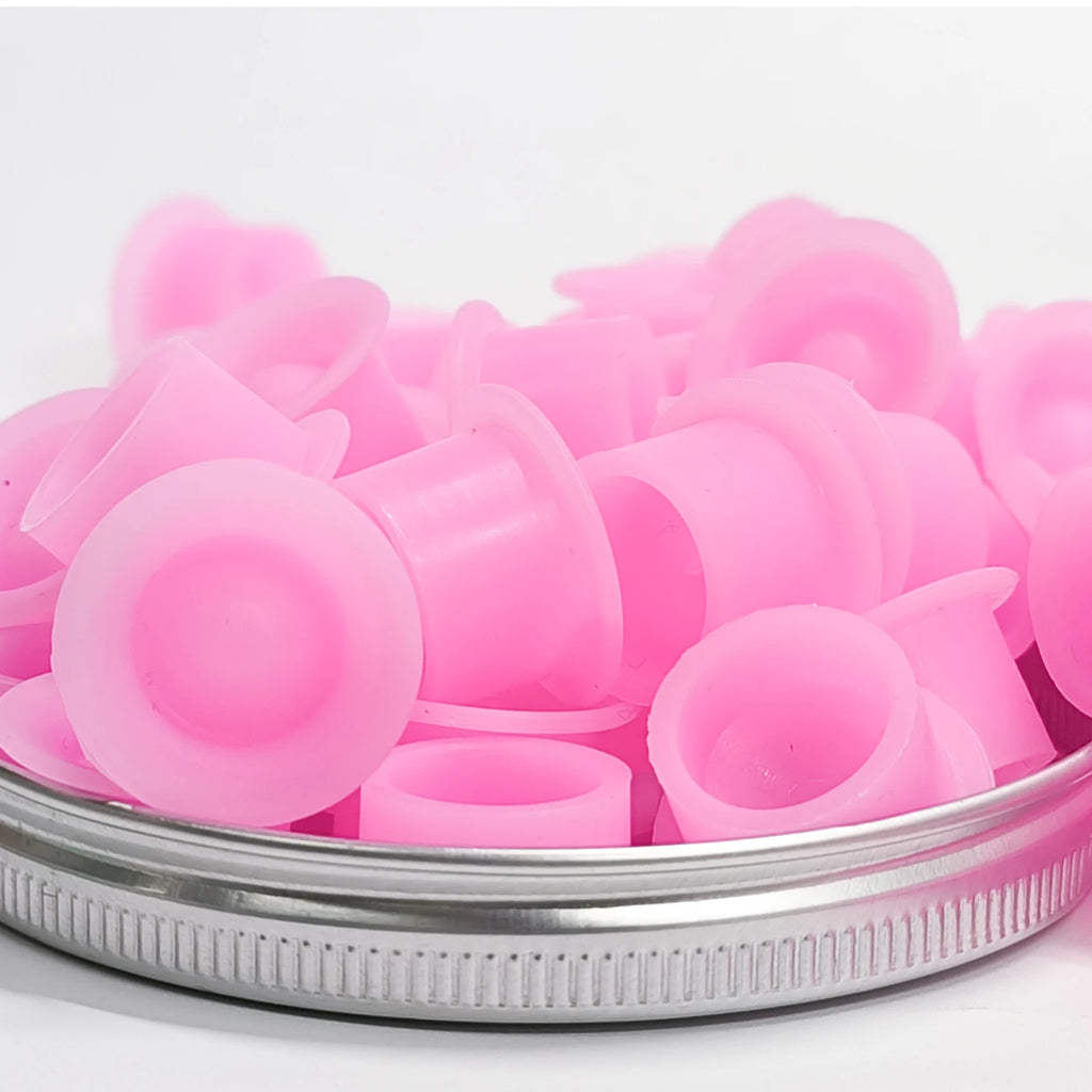 100pcs Tattoo Ink Cups Disposable Silicone tattoo ink container Canned round ink Caps Permanent Makeup Container Tattoo supplies - Sun Studio