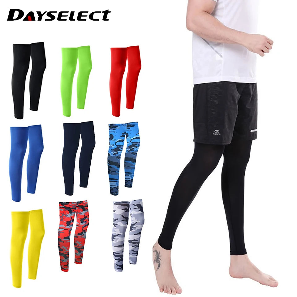 1Pair Summer Ice Thread Extended Leg Covers Thin And Breathable Knee Pads Silicone Anti-slip Sun Protection Leg Covers Cycling - Sun Studio