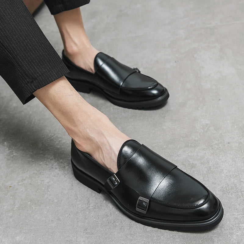 2023 Man Split Leather Shoes Rubber Sole Man Business Office Male Dress Lether Shoes Genuine Leather Wedding Party Shoes Plus 46 - Sun Studio