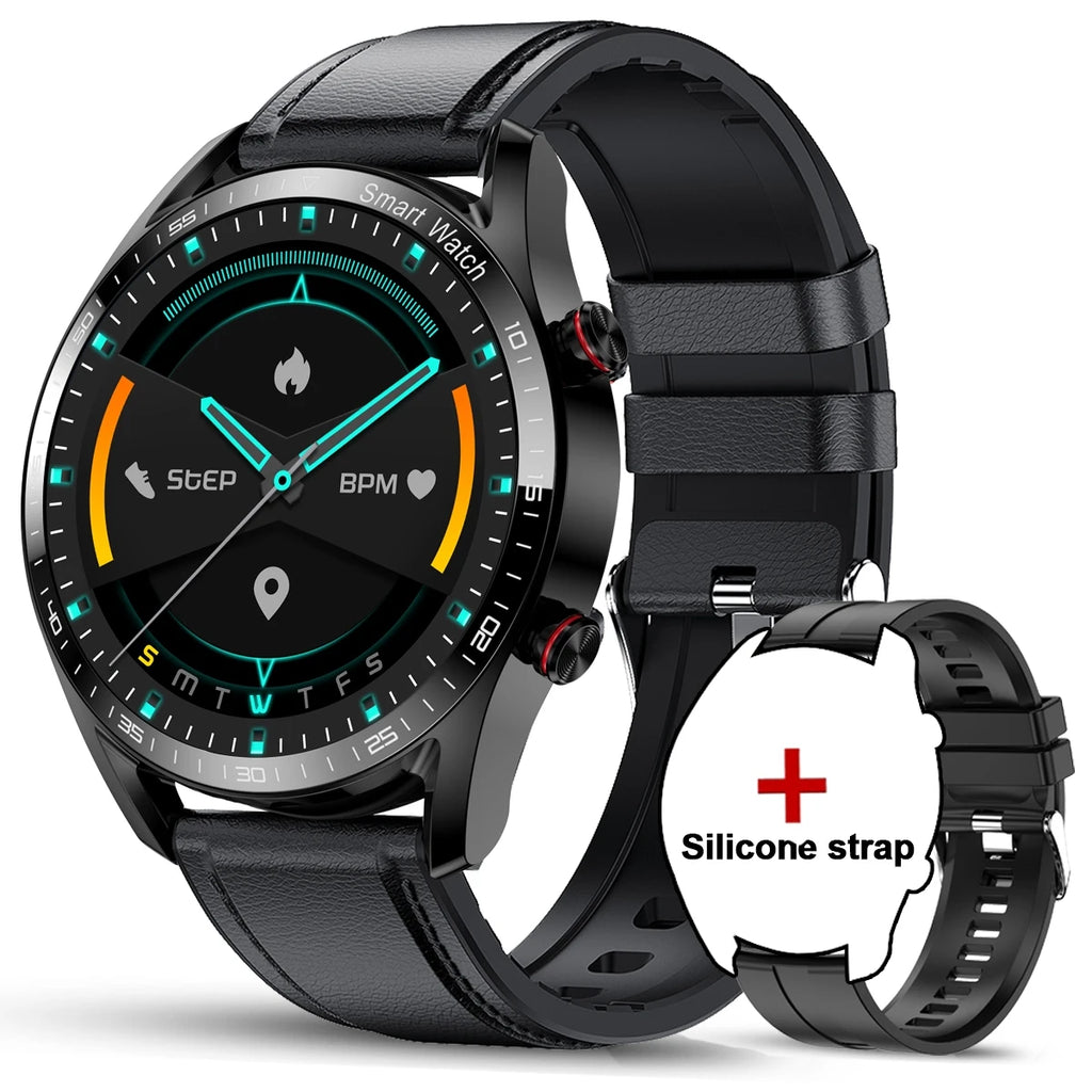 ChiBear Neue 1,53 Zoll Bluetooth Anruf Smartwatch für Männer Multi-Sport-Modus Herzfrequenz Gesundheitsüberwachung Wasserdicht Business Smartwatch