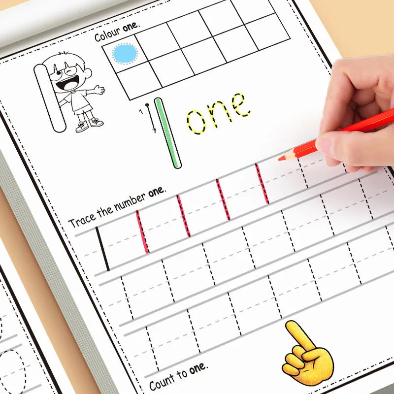 Practice Book for Numbers 0-30 Drawing Book Pen Control Calligraphy Practice Home and School Learning Workbook Mathematics - Sun Studio