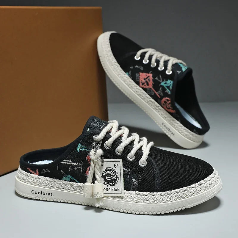 Sommer Neue Canvas Herren Freizeit Schuhe Herren Halbschuhe Atmungsaktive Walking Sneakers Bequeme Rutschfeste Herren Ballerinas Lässige Schuhe