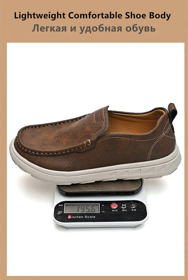 New Men's Casual Shoes Fashion Comfortable Men's Shoes High Quality Leather Men Driving Shoes Handmade Flat Shoes Men Sneakers - Sun Studio