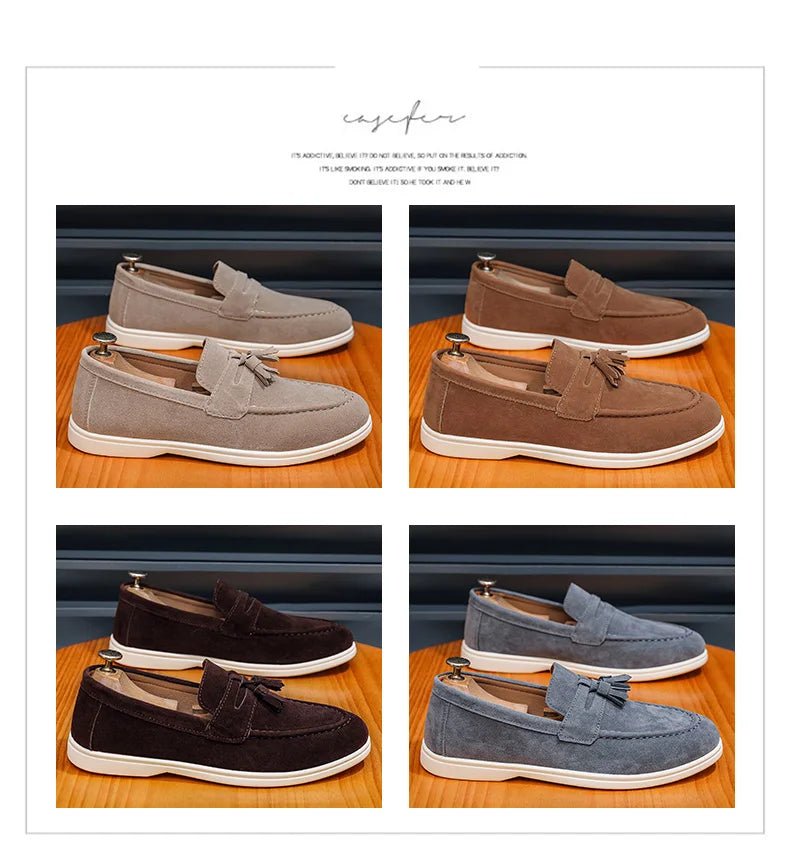 Fashion Men's Casual Shoes British Classic Tassel Loafers Moccasins Lazy Outdoor Flat Shoes‌。 - Sun Studio