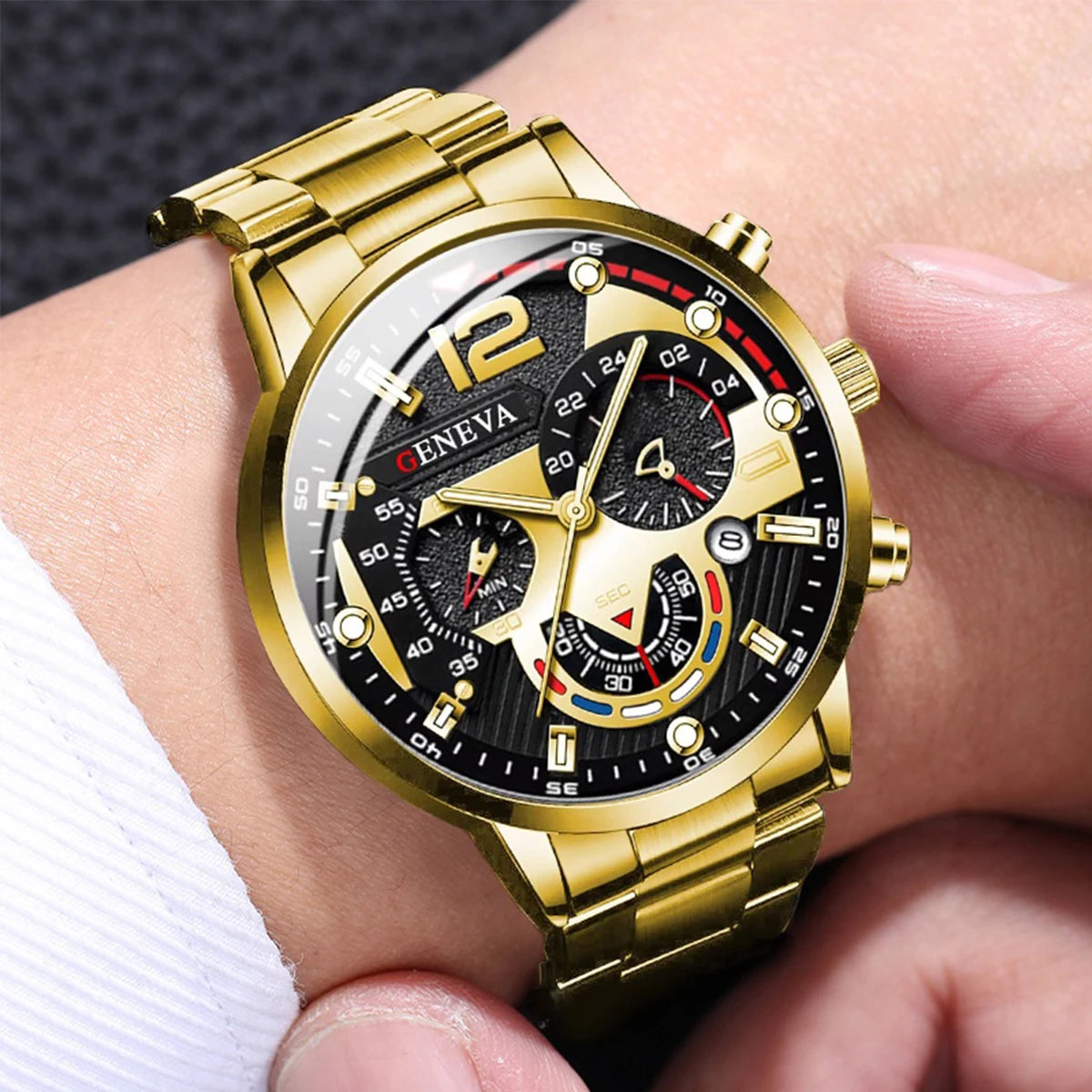 3PCS Men Business Watches Fashion Steel Band Male's Analog Quartz Watch Set Relogio Masculino Reloj Hombre（Without Box） - Sun Studio