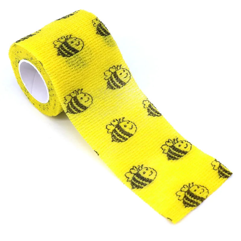 Animal Pattern Printed Self Adhesive Elastic Bandage 4.5m Sports Wrap Tape for Finger Joint Knee First Aid Kit Pet Tape - Sun Studio