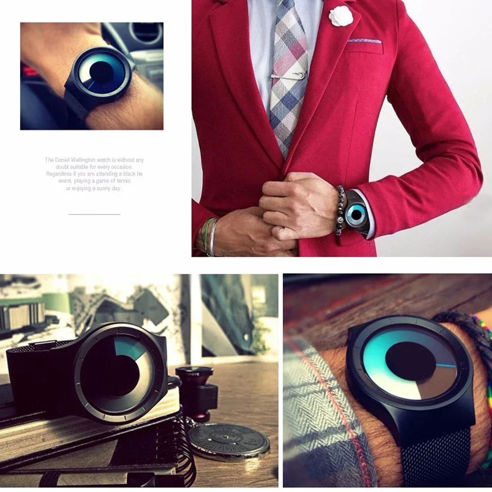 NEW Creative Quartz Watches Men Top Fashion Brand Casual Stainless steel Mesh Band Unisex Watch Clock Male female Gentleman gift - Sun Studio
