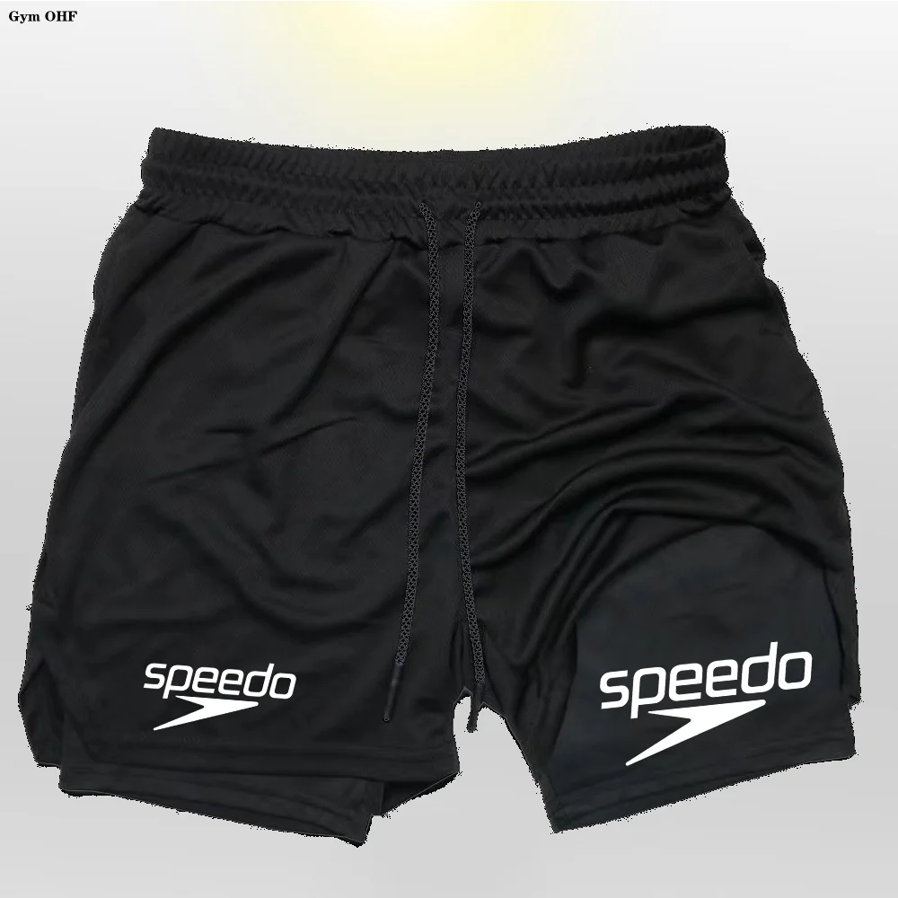 Fitness 2-in-1 training shorts, suitable for men, beach running quick-dry shorts, outdoor sports shorts, fitness basketball shor - Sun Studio