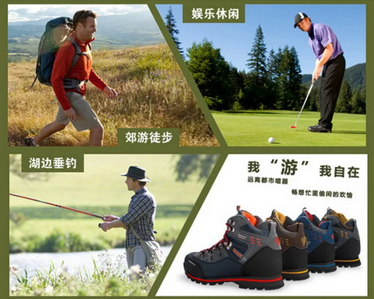 2026 High Gang Outdoor Hiking Shoes Men Winter Mountain Climbing Trekking Boots Top Quality Outdoor Fashion Casual Snow Boots - Sun Studio