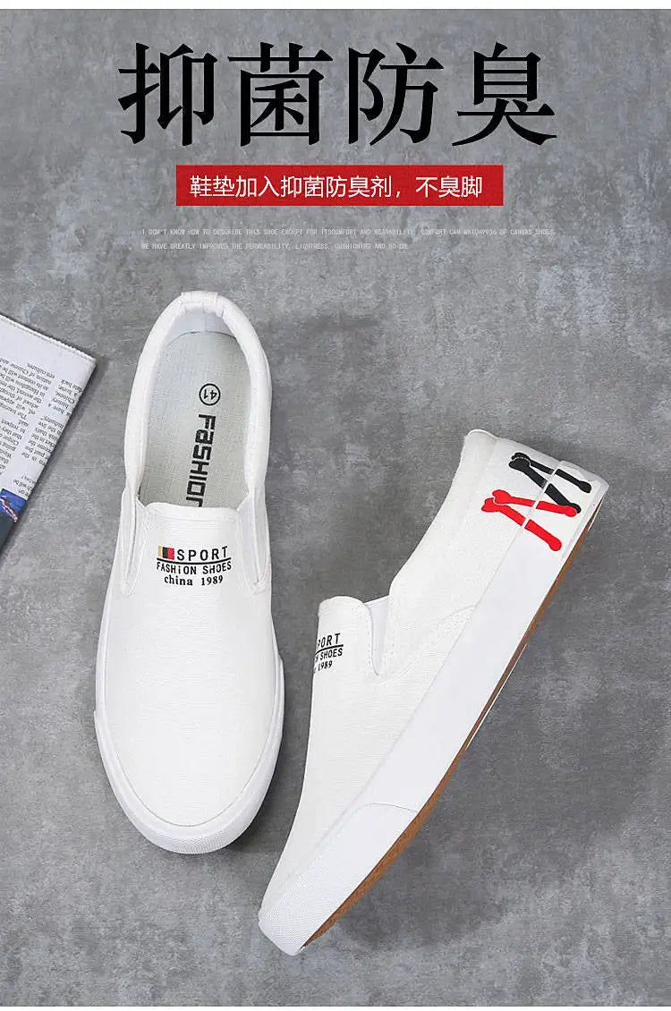 2023 New Canvas Shoes Men Summer Classic Loafers Men Casual Shoes Breathable Lazy Walking Flat Men Shoes Sneakers Plus Size 47 - Sun Studio