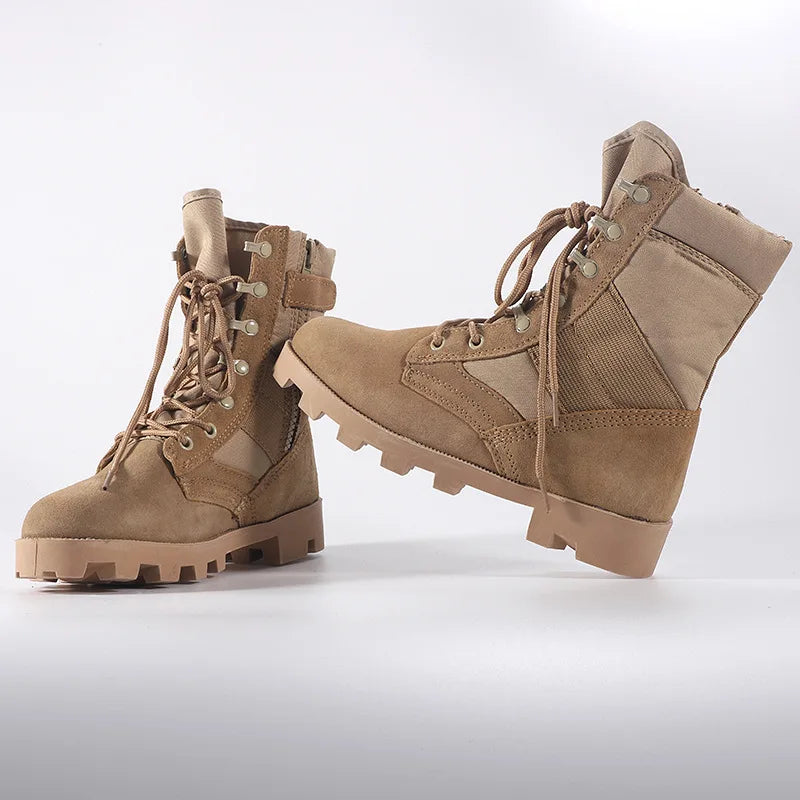 Tactical Boots Men Training Special High-Top Shoes Outdoor Shock-Absorbing Hard-Soled High-Waist Hiking Shoes - Sun Studio
