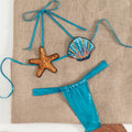 Shiny Sequin Shell Starfish Bikini Set Women Sexy Push Up Pleate Thong Swimsuit 2025 Brazilian Beach Bathing Suit Micro Swimwear - Sun Studio