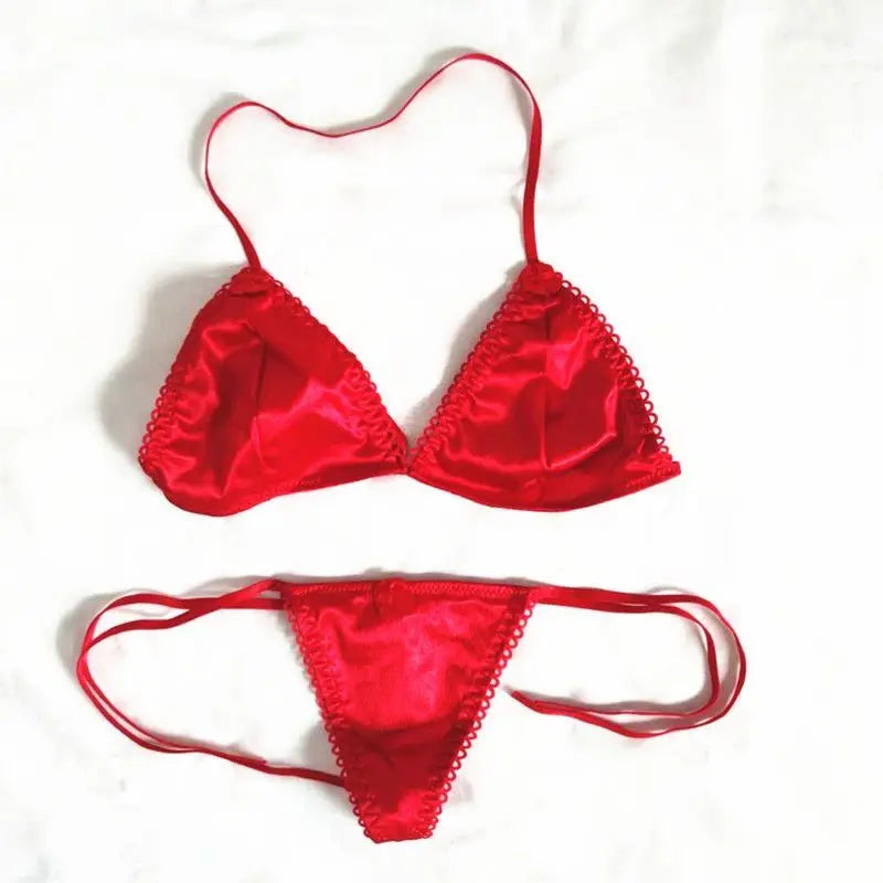 Custom Thongs Bra Sets Bikini With Embroidery Letters Name Personality String Sexy Panties Y2k Hotwife Underwear Pink Swimsuit - Sun Studio