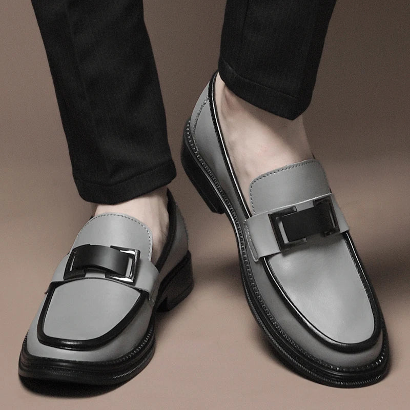 Men Genuine Leather Business Shoes Casual Flats Men Party Driving Loafers Shoes Breathable Moccasins Men's Casual High-end Shoes - Sun Studio