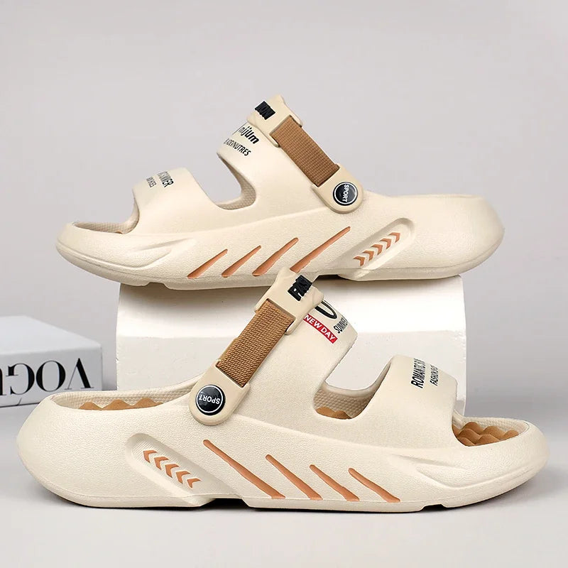 2025 Summer Men's Massage Slippers Outdoor Sandals Beach Comfortable Soft Slides Indoor Casual Shoes Men Sandals Big Size 47 48 - Sun Studio