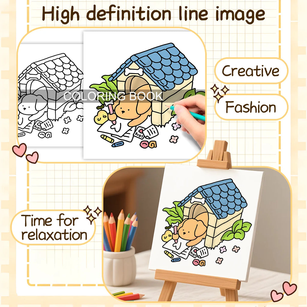 SPRING MOMENTS Coloring Book for Adults Featuring Cartoon Bold-easy Patterns for Relaxation Kids DIY Painting Drawing Books - Sun Studio