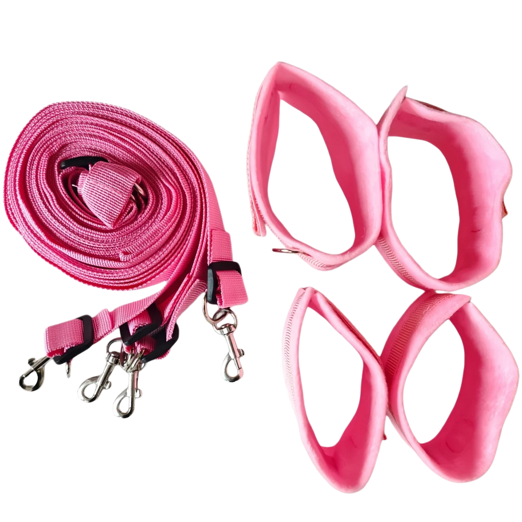 Bed Bondage Restraint Kit Adjustable Soft Wrist & Ankle Cuffs Couples Handcuffs Adult SM Game Lover Intimate Play Bedroom Kit - Sun Studio