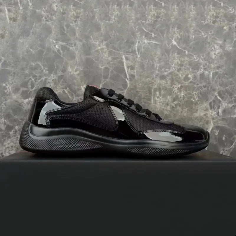 Multiple Style Color Classic P-style Men's Low Top Sneaker Breathable Mesh Biker Shoes Lace Up Leather Sneakers Casual Shoe - Sun Studio