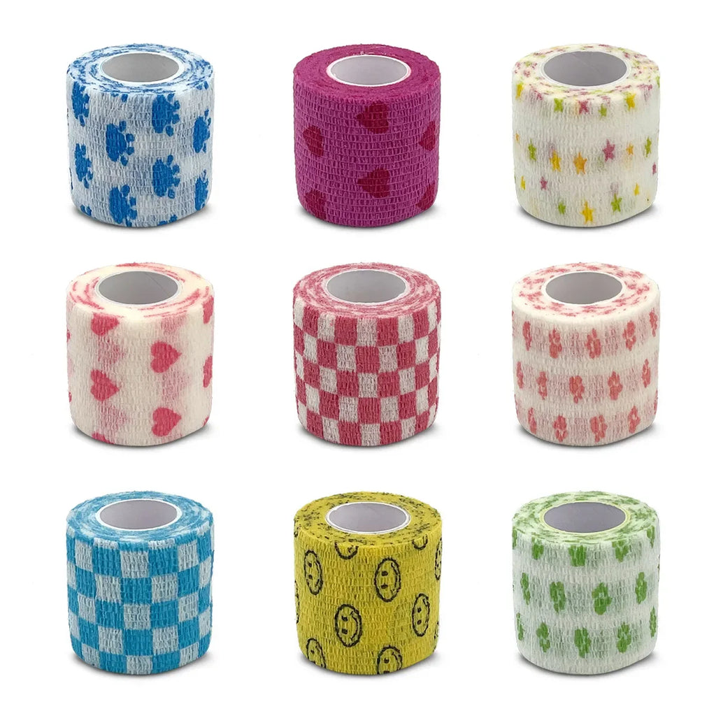 1/6pcs 5cmx4.8m Disposable Tattoo Bandage Sport Wrap Tape Self Adhesive Elastic Bandage Colors Tape Tattoo Accessories - Sun Studio