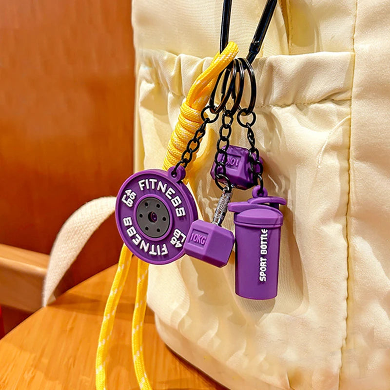 Fitness Keychain,Colorful Gym Bag Charm for Fitness Lovers, Motivational Fitness Gym Key ring,Workout Keychain Gifts - Sun Studio