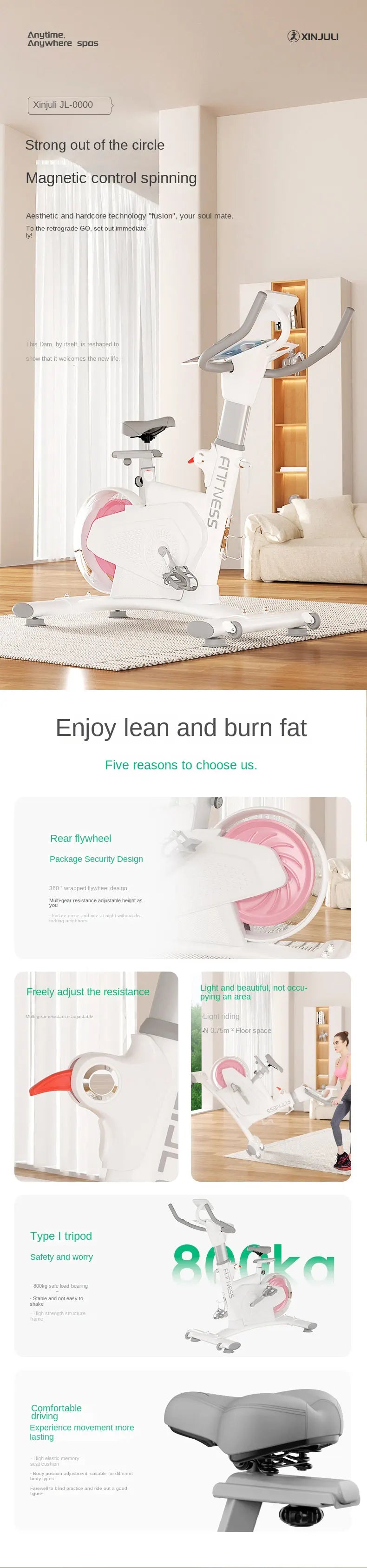 Indoor Cycling Fitness Equipment Mute Fat Burning Spinning Bikes With Commercial Dynamic Car Magnetic Control - Sun Studio