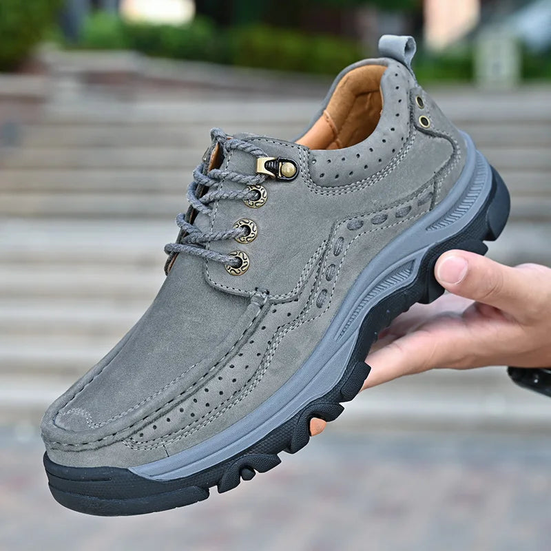 New Large Size Men's Shoes Genuine Leather Flats Men Loafers High Quality Outdoor Men Sneakers Breathable Male Casual Shoes - Sun Studio