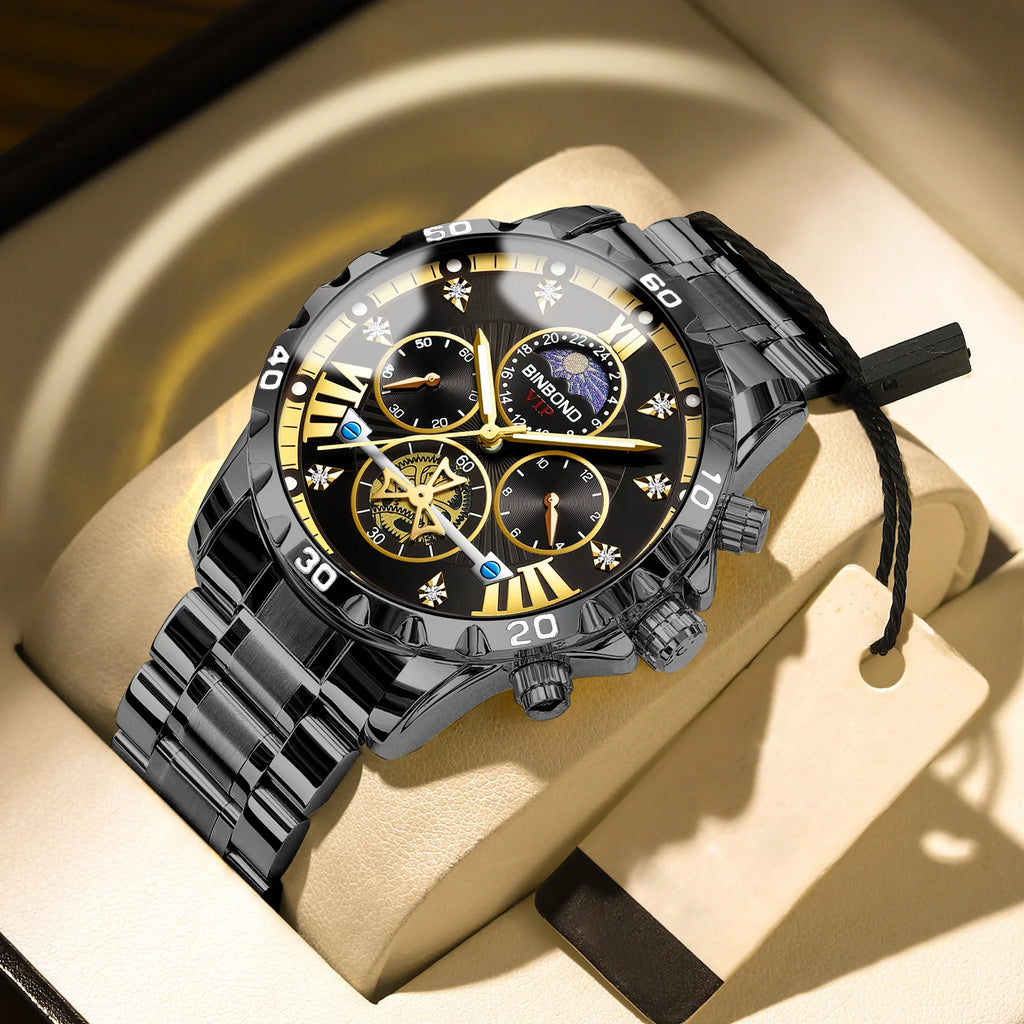 UTHAI W177 Cool and fashionable Men watch,business night light waterproof quartz watches, high-end clock gifts，watches for man - Sun Studio
